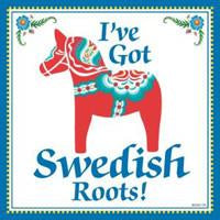 Kitchen Wall Plaques Swedish Roots - Below $10, Collectibles, Dala Horse, Home & Garden, Kitchen Decorations, PS-Party Favors Swedish, Swedish, SY: Roots Swedish, Tiles-Swedish, Under $10