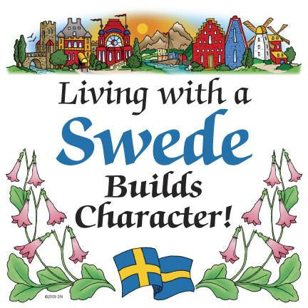 Kitchen Wall Plaques Living With A Swede - Below $10, Collectibles, Home & Garden, Kitchen Decorations, Swedish, SY: Living with a Swede, Tiles-Swedish, Under $10