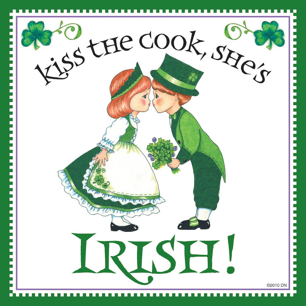  inchesKiss Irish Cook inches Irish Gift Tile - Below $10, Collectibles, CT-230, Home & Garden, Irish, Kissing Couple, Kitchen Decorations, Kitchen Magnets, Magnet Tiles, Magnets-Refrigerator, SY: Kiss Cook-Irish, Tiles-Irish, Wife