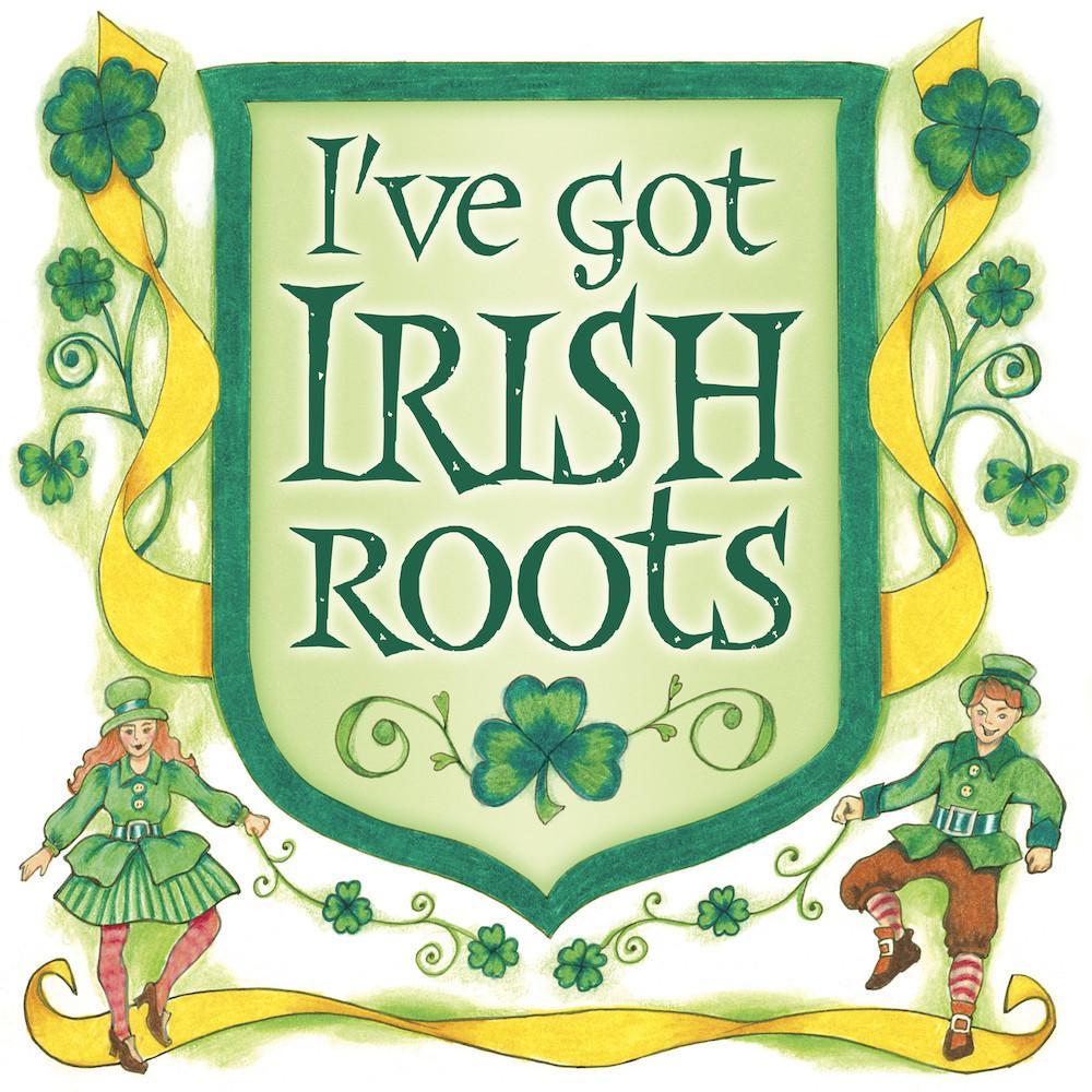 Irish Gift Idea Wall Plaque Irish Roots - Below $10, Collectibles, CT-230, Home & Garden, Irish, Kitchen Decorations, SY: Roots Irish, Tiles-Irish