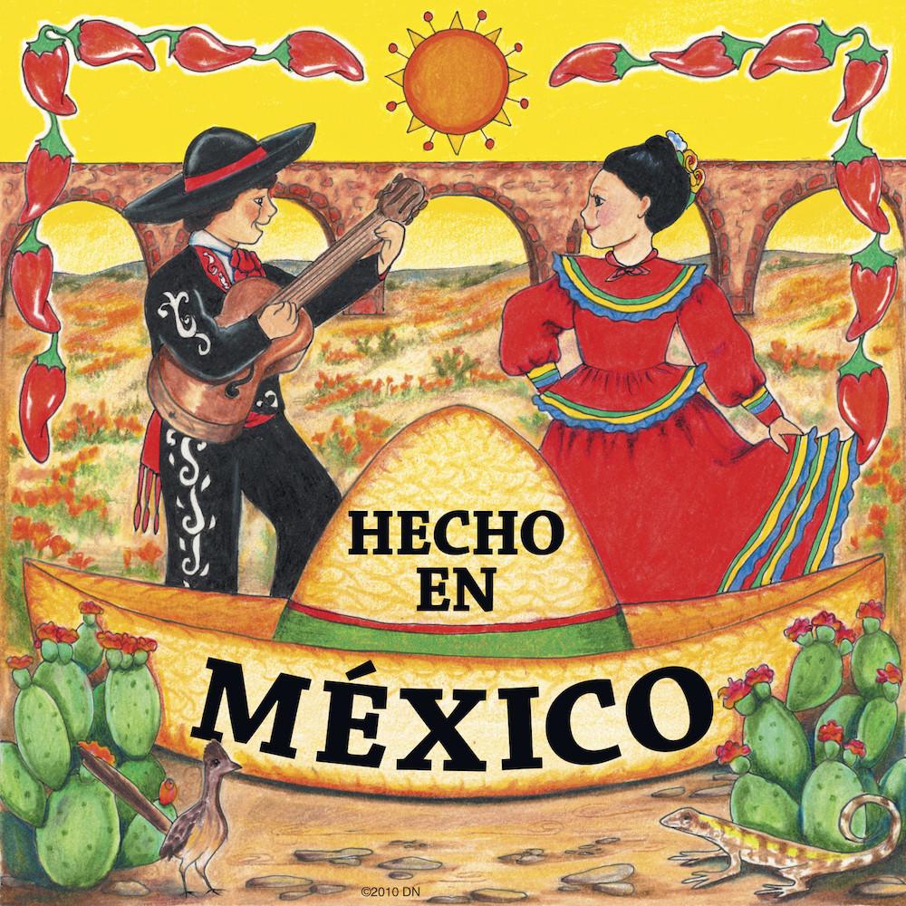 Hecho En Mexico Wall Plaque - Below $10, Collectibles, CT-235, Home & Garden, Kitchen Decorations, Mexican, SY: Hecho en Mexico, Tiles-Mexican