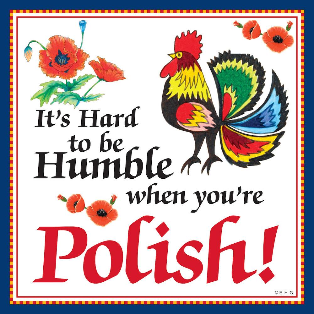 Ceramic Wall Plaque Humble Polish - Below $10, Collectibles, CT-245, Home & Garden, Kitchen Decorations, Polish, SY: Humble Being Polish, Tiles-Polish