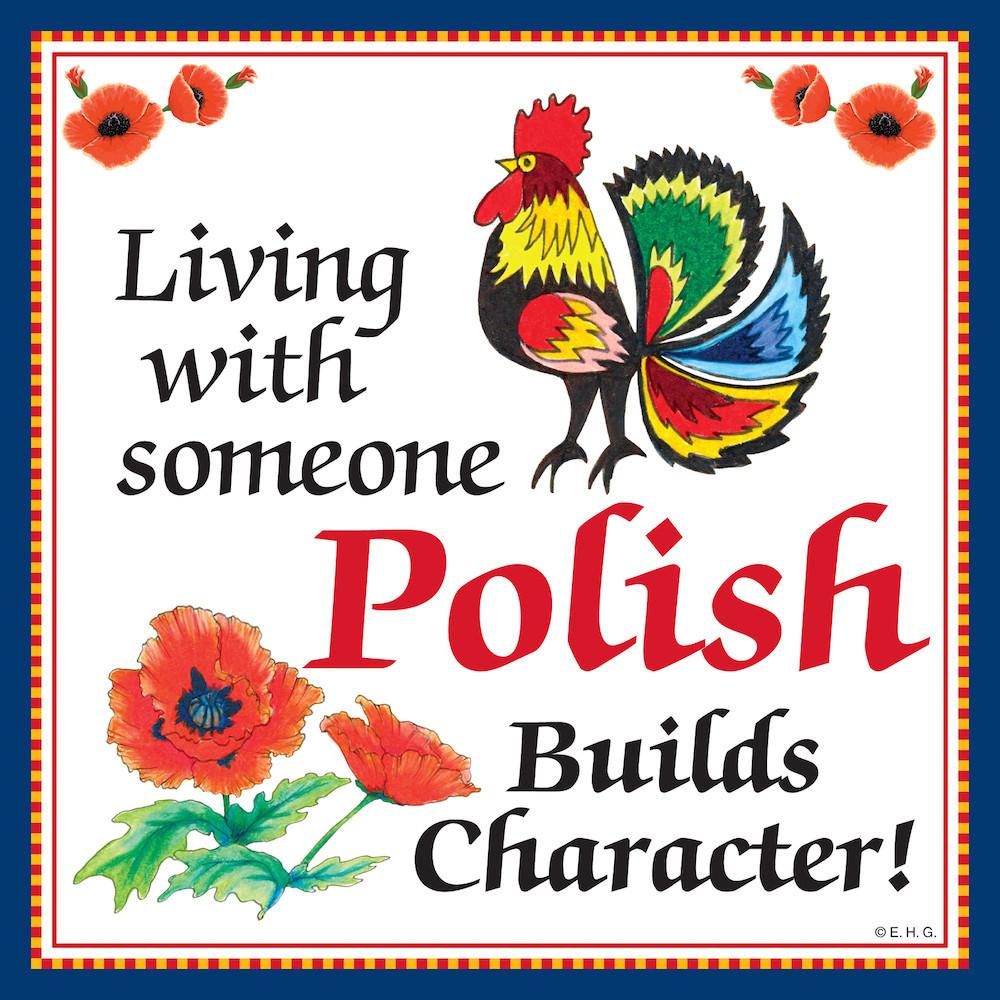 Ceramic Wall Plaque Polish Character - Below $10, Collectibles, CT-245, Home & Garden, Kitchen Decorations, Polish, SY: Living with a Pole, Tiles-Polish