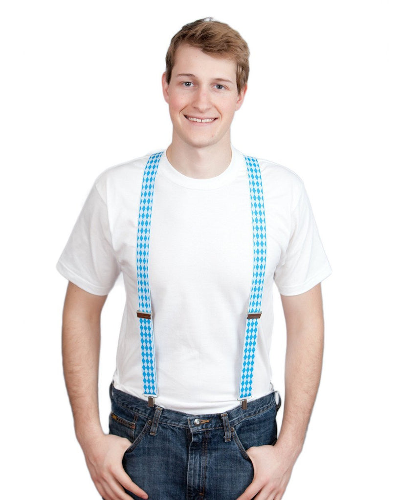 Oktoberfest Costume Suspenders Checkered - Apparel-Costumes, Apparel-Suspenders, Bayern, German, Germany, Oktoberfest, PS- Oktoberfest Party Favors, PS-Party Favors, PS-Party Supplies, Top-GRMN-B