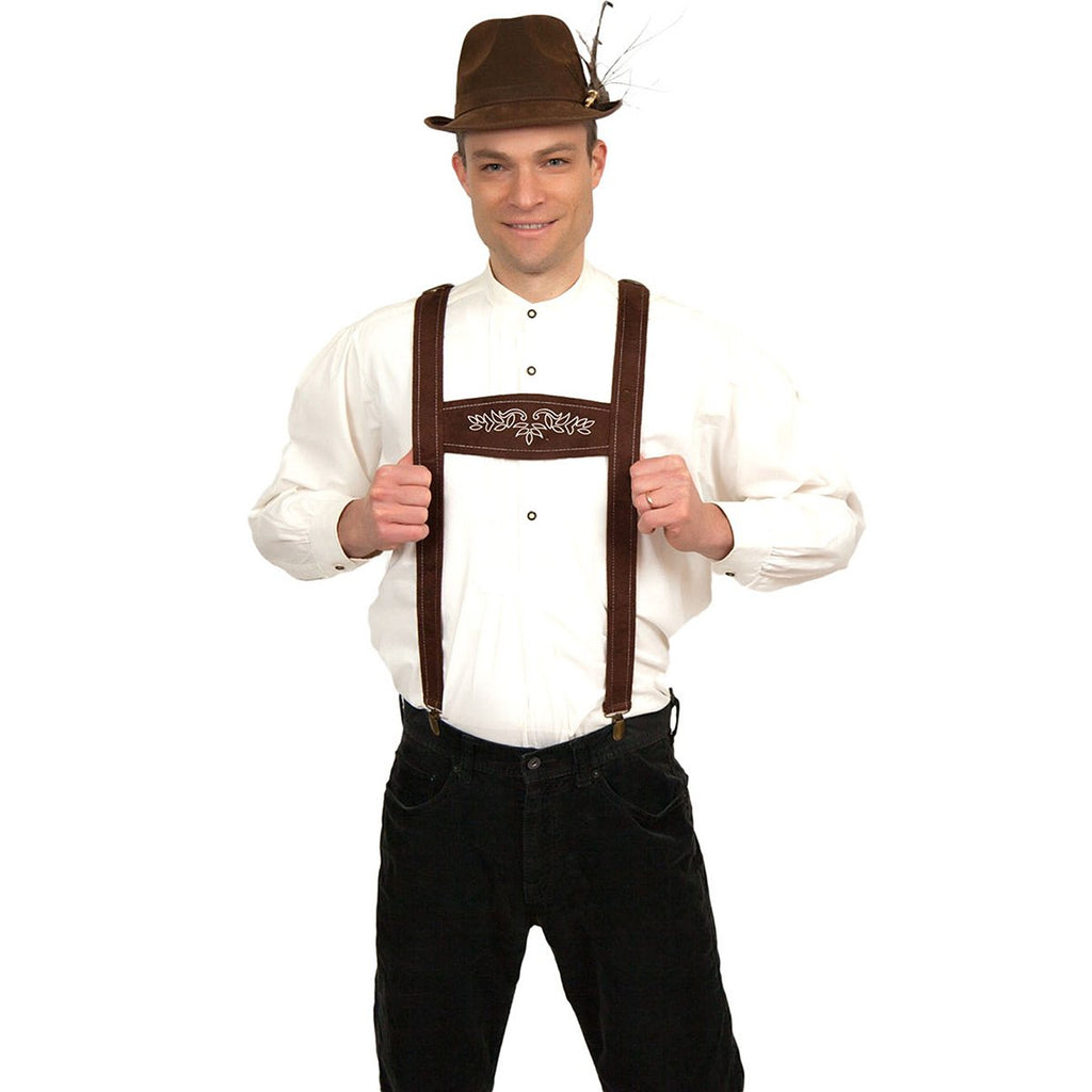 Oktoberfest Costume Faux Leather Lederhosen Suspenders -1