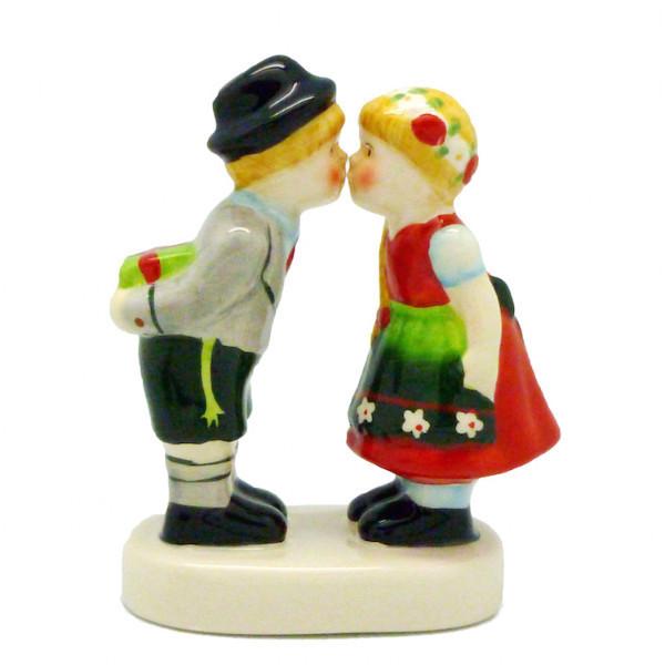 Collectible Ceramic Kissing Couple Figurine German - Decorations, Delft Blue, Figurines, German, Germany, Home & Garden, Kissing Couple, L, PS-Party Favors, PS-Party Favors German, Size, Small