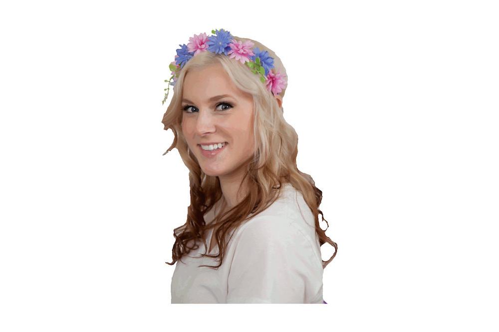 Bachelor Button Flower Oktoberfest Garland - Adult, Apparel-Costumes, Below $10, Decorations, Garlands, German, Germany, Hats, Hats-Hair Accessories, Hats-Headband, Hats-Kids, Home & Garden, Size, Small/Youth, Top-GRMN-B, Youth - 2
