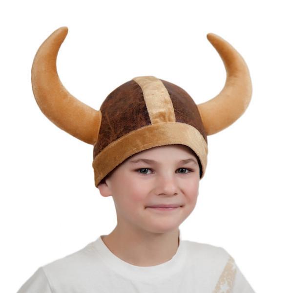 Brown Cloth Viking Hat: - Apparel-Costumes, Below $10, Felt, Hats, Hats-Kids, Hats-Party, Hats-Vikings, Norwegian, PS-Party Supplies, Scandinavian, Size, Small/Youth, Viking - 2