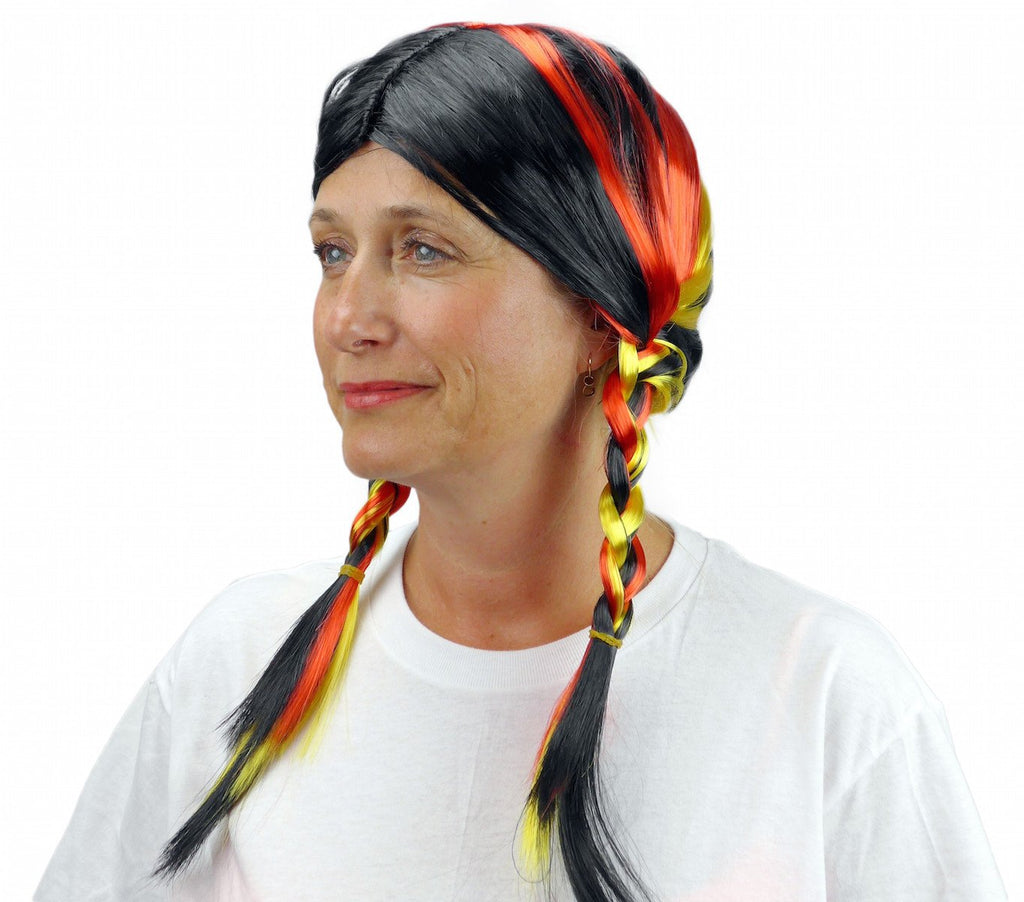Oktoberfest Wig with Colors of Germany - Apparel-Costumes, German, Germany, Hats, Hats- Braids, Hats-Kids, Hats-Party, Hats-Wigs, Oktoberfest