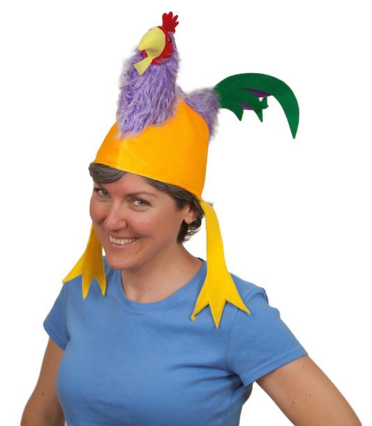 Oktoberfest Colorful Rooster Costume Hat - AN: Rooster, Animal, Apparel-Costumes, Chicken Dance, felt, German, Germany, Hats, Hats-Kids, Hats-Party, Oktoberfest, PS-Party Supplies