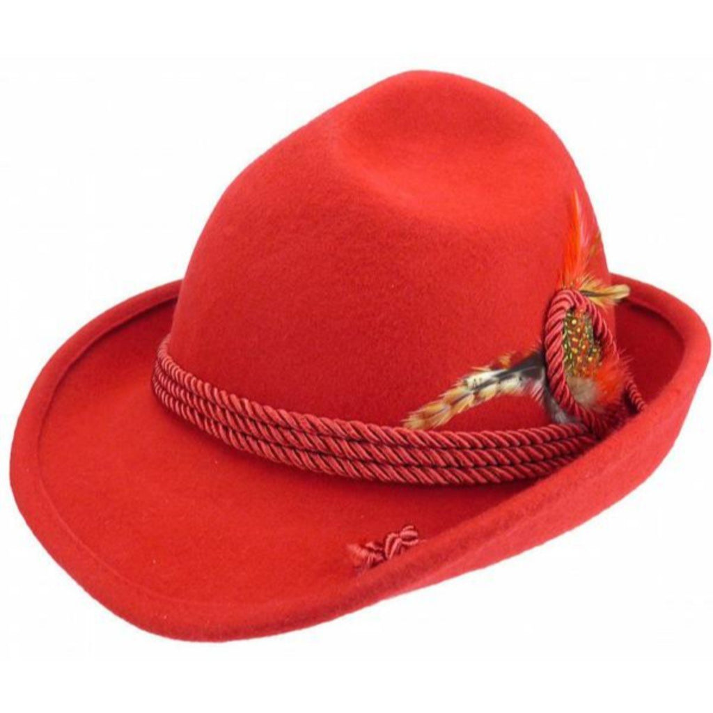 HAT:BAVARIAN RED 100% WOOL