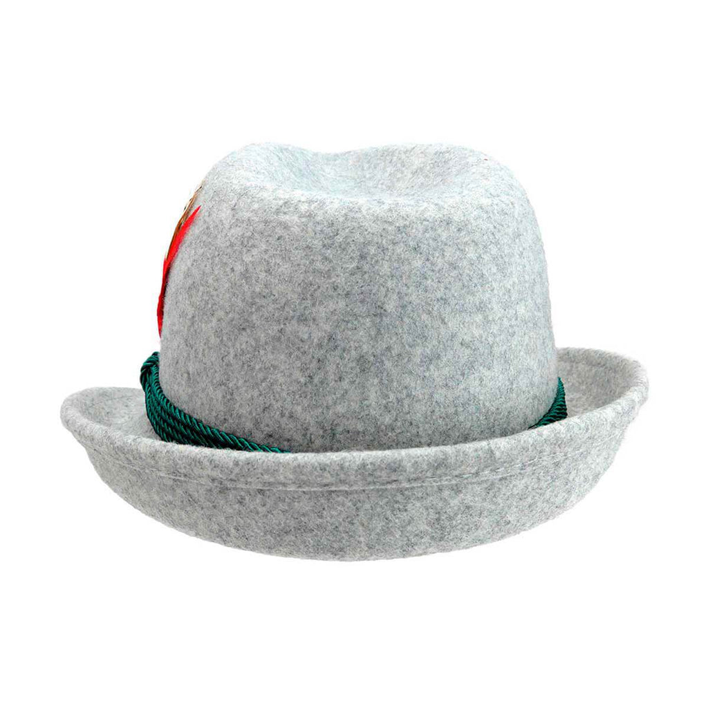 HAT:100% WOOL AUSTRIAN GRAY WOOL WITH ROPE BRAIDS