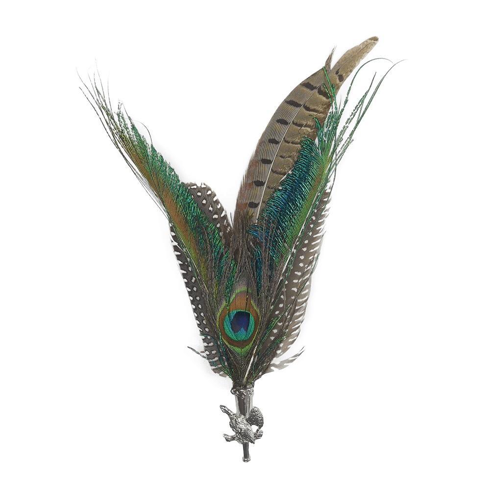 Peacock & Pheasant Oktoberfest Hat Feathers with Pheasant Pin
