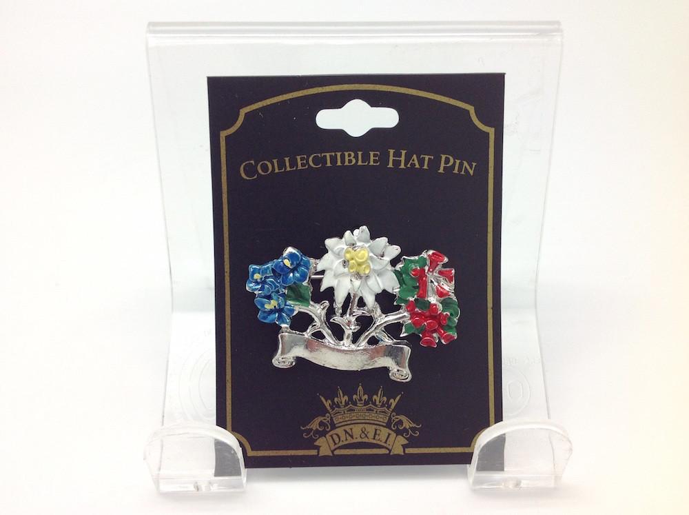 Alpine Flowers German Hat Pin - Apparel-Costumes, CT-540, Edelweiss, German, Germany, Hat Pins, PS-Party Favors, Top-GRMN-B - 2