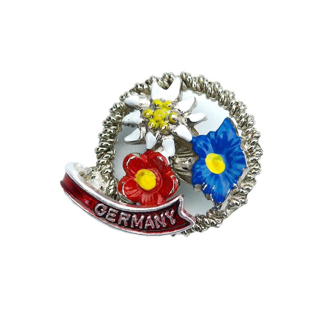 HP504: HAT PIN: 3 FLOWERS IN CIRCLE