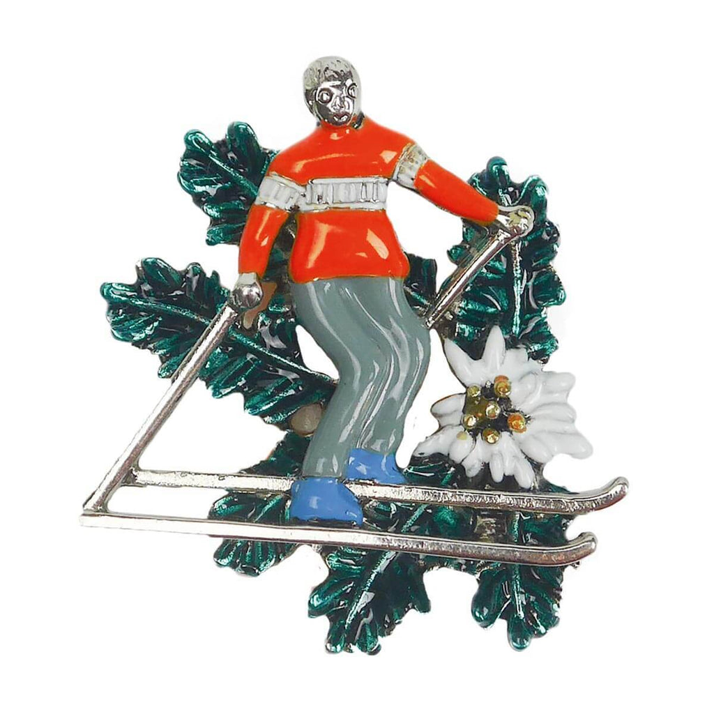 German Hunting Hat Pin with Skier -1