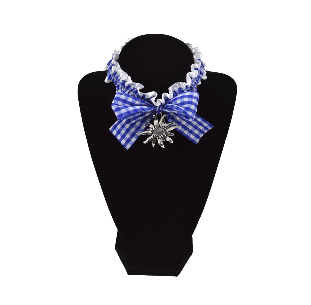 Bavarian Pattern Collar with Edelweiss Oktoberfest Pendant - Edelweiss, German, Jewelry, New Products, NP Upload, Under $10, Yr-2016
