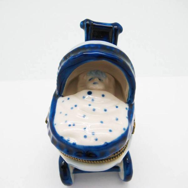 Delft Baby Buggy Jewelry Boxes - Collectibles, Delft Blue, Dutch, Figurines, Hinge Boxes, Hinge Boxes-Dutch, Home & Garden, Jewelry Holders, Kids, Toys - 2