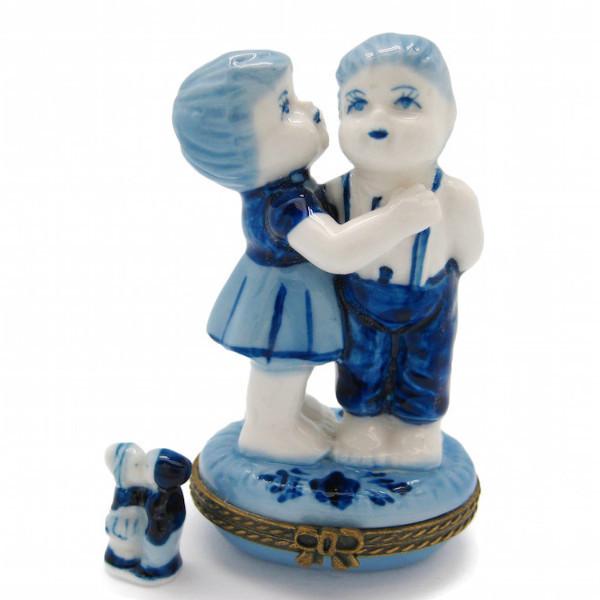 Boy and Girl Jewelry Boxes - Collectibles, Delft Blue, Dutch, Figurines, Hinge Boxes, Hinge Boxes-Dutch, Home & Garden, Jewelry Holders, Kids, Toys