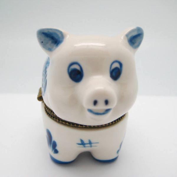 Children's Delft Piggy Bank Jewelry Boxes - AN: Pigs, Collectibles, Delft Blue, Dutch, Figurines, Hinge Boxes, Hinge Boxes-Dutch, Home & Garden, Jewelry Holders, Toys - 2 - 3