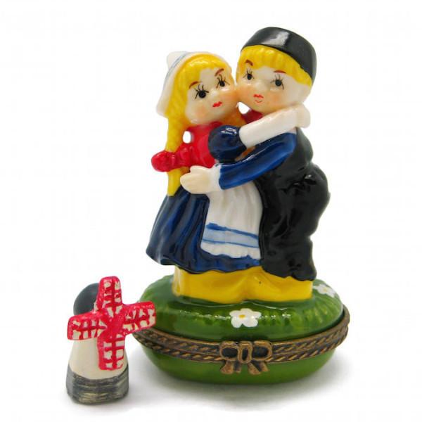 Hugging Dutch Couple Jewelry Boxes - Collectibles, Dutch, Figurines, Hinge Boxes, Hinge Boxes-Dutch, Home & Garden, Jewelry Holders, Kids, PS-Party Favors, Small, Toys