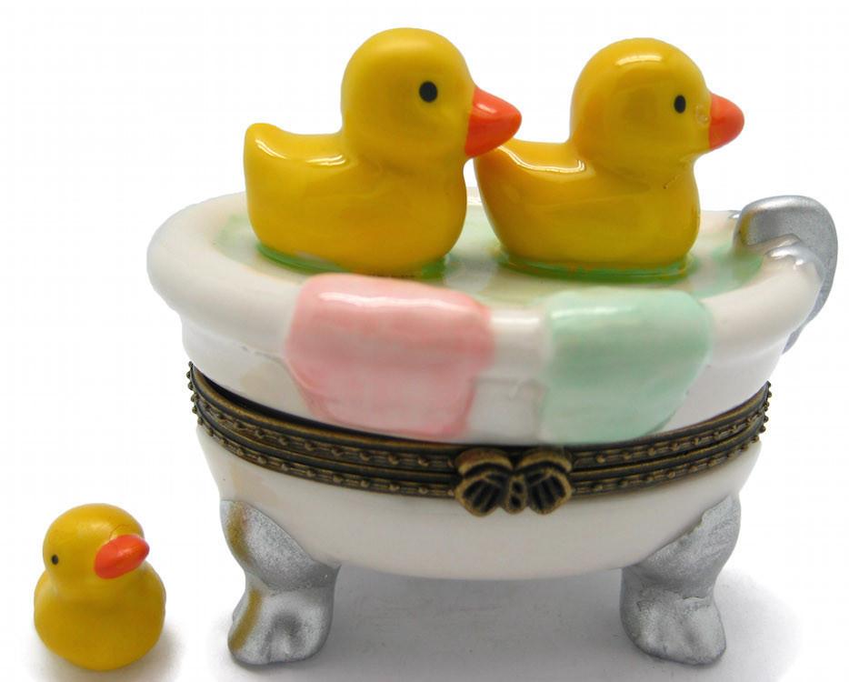 Children's Ducks In Bathtub Jewelry Boxes - Animal, Collectibles, Figurines, General Gift, Hinge Boxes, Hinge Boxes-General, Home & Garden, Jewelry Holders, Nursery Rhyme, Toys