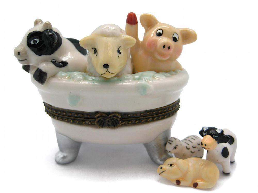Children's Cow, Sheep, Pig Bathtub Jewelry Boxes - AN: Cow, AN: Pigs, AN: Sheep, Animal, Collectibles, Figurines, General Gift, Hinge Boxes, Hinge Boxes-General, Home & Garden, Jewelry Holders, Toys