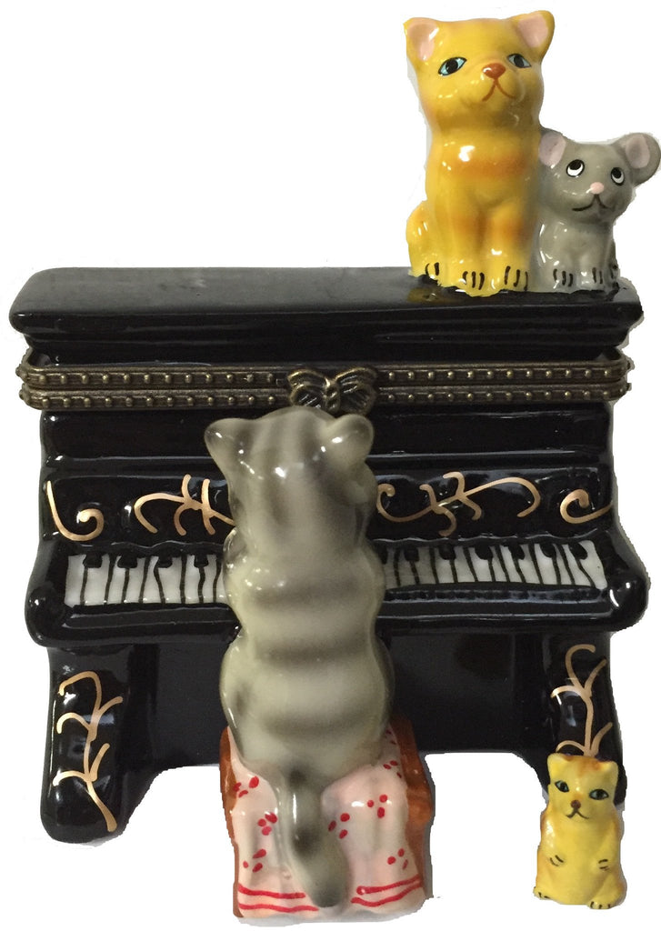 Jewelry Boxes Cat Playing Piano - Animal, Collectibles, Figurines, General Gift, Hinge Boxes, Hinge Boxes-General, Home & Garden, Jewelry Holders, Kids, Toys
