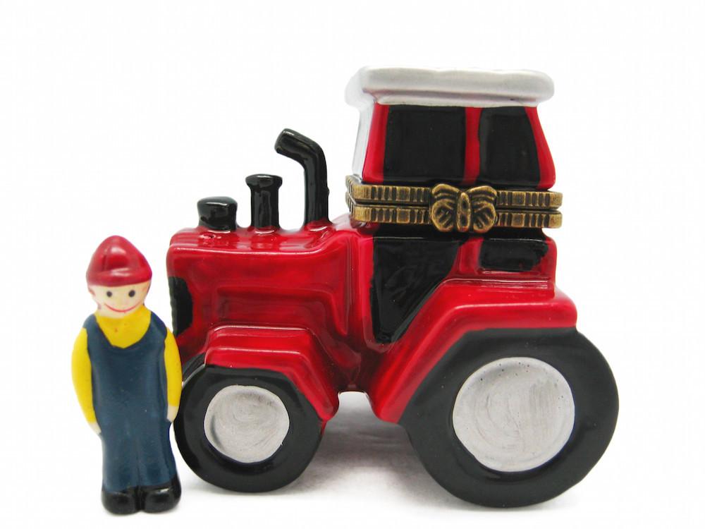 Red and White Tractor Jewelry Boxes - Collectibles, Figurines, General Gift, Hinge Boxes, Hinge Boxes-General, Home & Garden, Jewelry Holders, Kids, PS-Party Favors, Toys