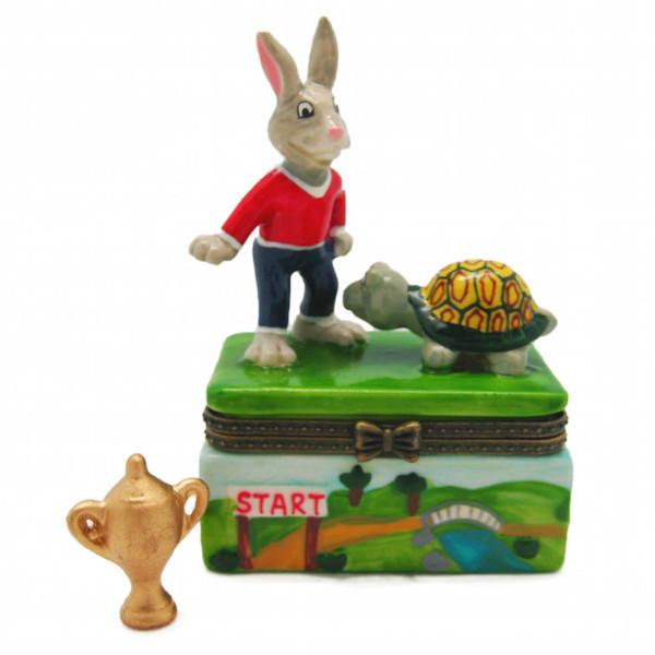 Children's Tortoise and Hare Jewelry Boxes - Animal, Collectibles, Figurines, General Gift, Hinge Boxes, Hinge Boxes-General, Home & Garden, Jewelry Holders, Kids, Nursery Rhyme, Toys