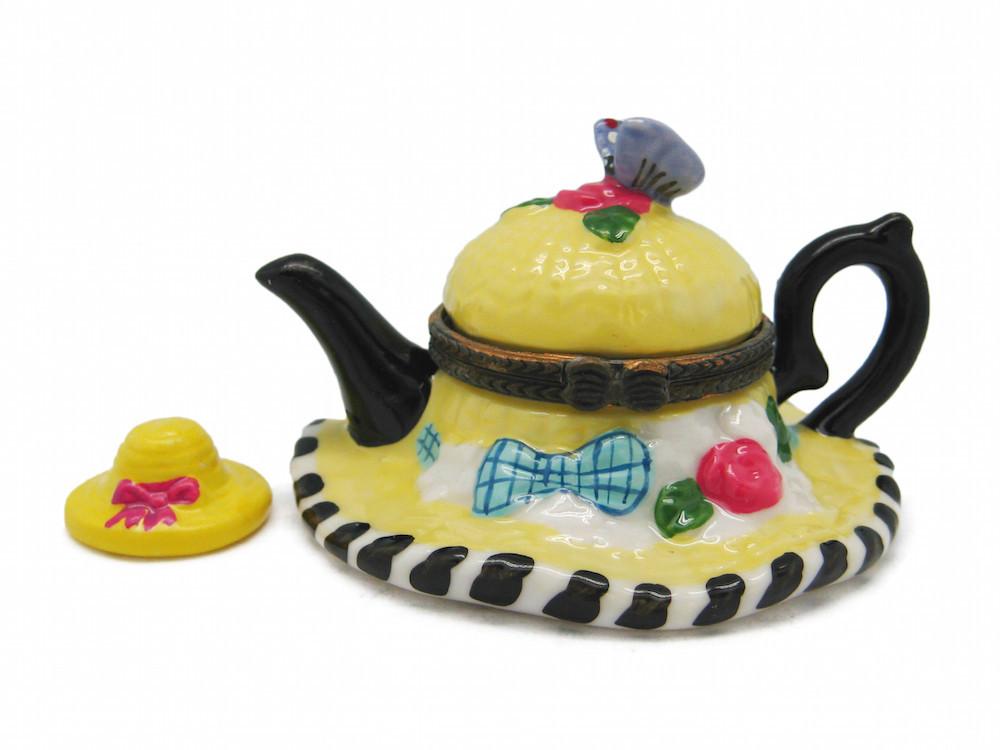 Straw Hat & Tea Pot Treasure Boxes - Coffee & Tea Sets, Collectibles, Figurines, General Gift, Hinge Boxes, Hinge Boxes-General, Home & Garden, Jewelry Holders, Kids, PS-Party Favors, Tea, Tea Pots, Toys