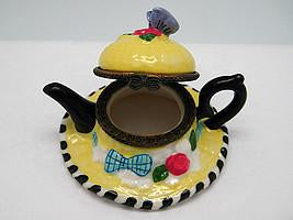 Straw Hat & Tea Pot Treasure Boxes - Coffee & Tea Sets, Collectibles, Figurines, General Gift, Hinge Boxes, Hinge Boxes-General, Home & Garden, Jewelry Holders, Kids, PS-Party Favors, Tea, Tea Pots, Toys - 2