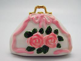 Pink Purse with Flowers Treasure Boxes - Collectibles, Figurines, General Gift, Hinge Boxes, Hinge Boxes-General, Home & Garden, Jewelry Holders, Kids, PS-Party Favors, Toys - 2 - 3