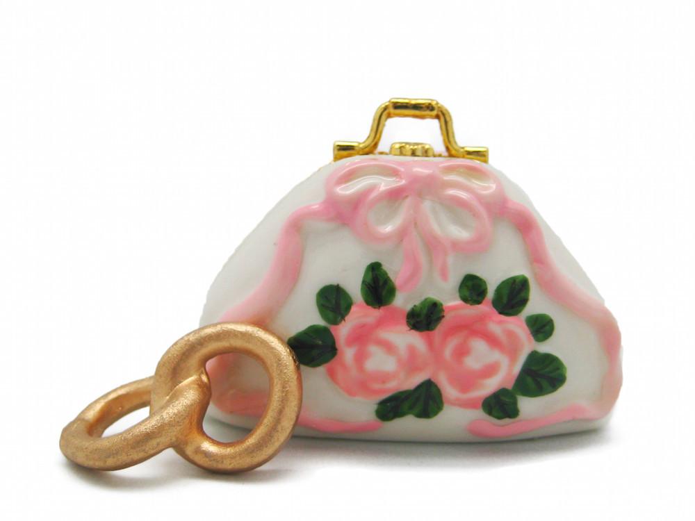 Pink Purse with Flowers Treasure Boxes - Collectibles, Figurines, General Gift, Hinge Boxes, Hinge Boxes-General, Home & Garden, Jewelry Holders, Kids, PS-Party Favors, Toys
