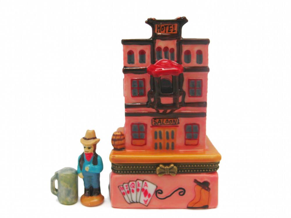 Western Saloon and Hotel Treasure Boxes - Collectibles, Figurines, General Gift, Hinge Boxes, Hinge Boxes-Western, Home & Garden, Jewelry Holders, Kids, Toys, Western