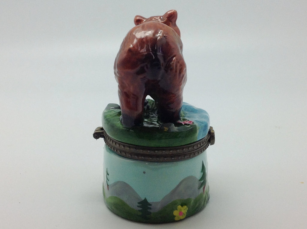 Bear With Salmon Jewelry Boxes - Animal, Collectibles, Figurines, General Gift, Hinge Boxes, Hinge Boxes-Western, Home & Garden, Jewelry Holders, Kids, Toys, Western - 2 - 3 - 4 - 5