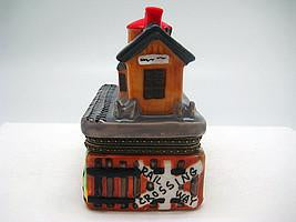 Western Train Station Treasure Boxes - Collectibles, Figurines, General Gift, Hinge Boxes, Hinge Boxes-Western, Home & Garden, Jewelry Holders, Kids, Toys, Train, Western - 2 - 3 - 4