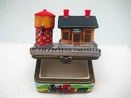 Western Train Station Treasure Boxes - Collectibles, Figurines, General Gift, Hinge Boxes, Hinge Boxes-Western, Home & Garden, Jewelry Holders, Kids, Toys, Train, Western - 2