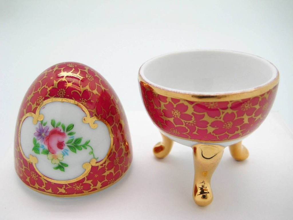 Victorian Antique Egg Jewelry Box Antique Red - Antique Red, Ceramics-Victorian Boxes, Collectibles, Decorations, Deluxe Gold, Desert Rose, General Gift, Home & Garden, Jewelry Holders, Royal Blue, Toys, Victorian - 2 - 3