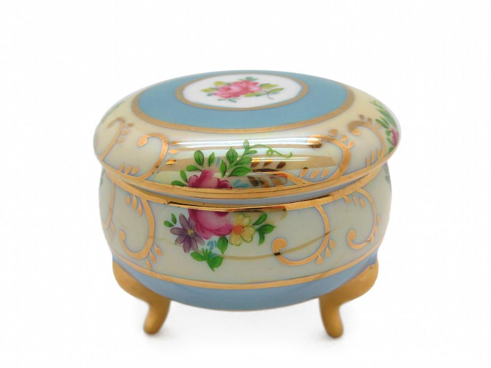 Victorian Antique Round Jewelry Box Deluxe Gold - Antique Red, Ceramics-Victorian Boxes, Collectibles, Decorations, Delft Blue, Deluxe Gold, Desert Rose, General Gift, Home & Garden, Jewelry Holders, Royal Blue, Toys, Victorian