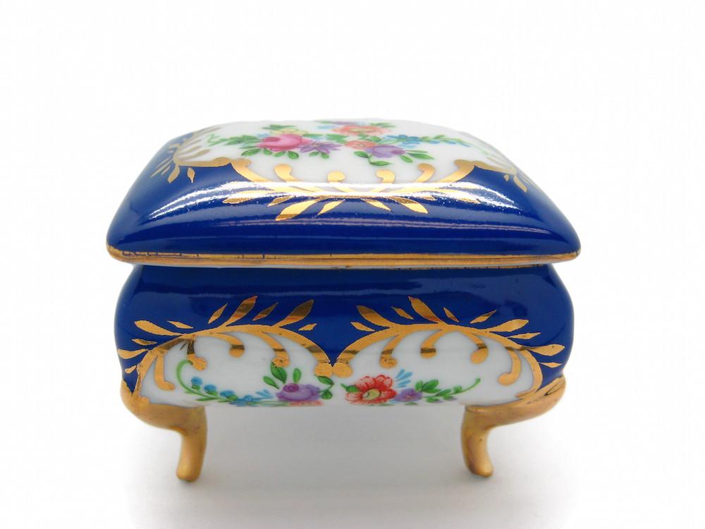 Victorian Antique Square Jewelry Box Royal Blue - Antique Red, Ceramics-Victorian Boxes, Collectibles, Decorations, Delft Blue, Deluxe Gold, Desert Rose, General Gift, Home & Garden, Jewelry Holders, Royal Blue, Toys, Victorian