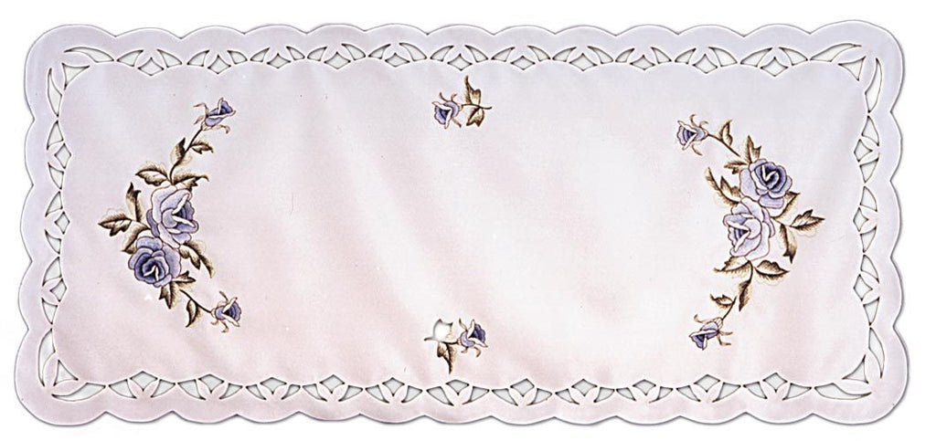 WHITE ROSE TABLECLOTH AND TABLE RUNNERS