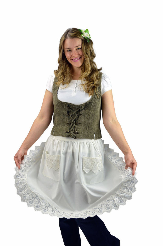 Deluxe Adult Victorian Lace Costume Half Apron Beige - $20 - $30, Apparel- Aprons - Half, Apparel-Costumes, Apparel-Kitchenware, CT-700, Ecru, General Gift, Top-GNRL-B