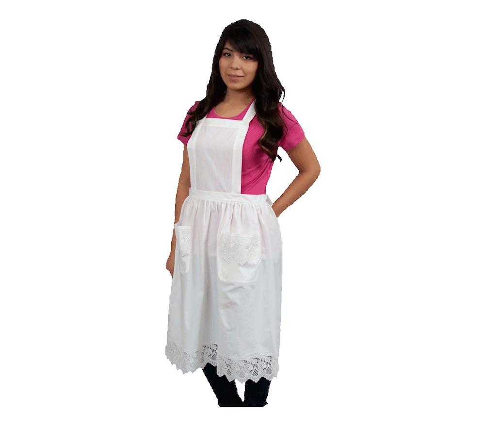 Deluxe Adult Victorian Lace Costume Full Apron White - $20 - $30, Apparel- Aprons - Full, Apparel-Costumes, Apparel-Kitchenware, CT-700, Ecru, General Gift, lace, PS-Party Favors, Top-GNRL-A, victorian, White - 2 - 3 - 4