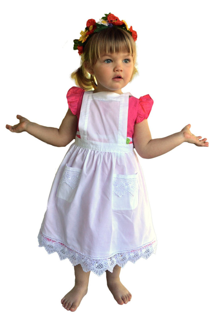 Deluxe Girls Victorian Lace Costume Full Apron White Ages 2-8 - $10 - $20, Apparel-Costumes, CT-700, Deluxe, Ecru, General Gift, Kids, lace, Top-GNRL-A, victorian, White