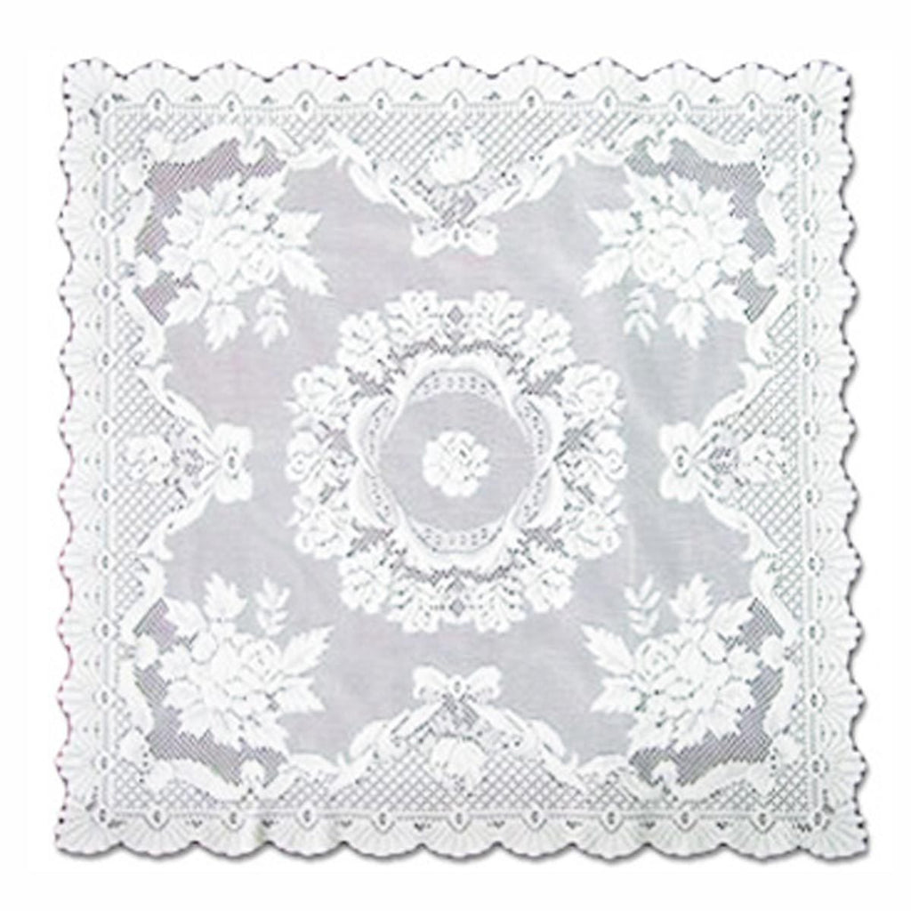 ALPINE ROSE WHITE TABLE RUNNER AND TABLECLOTH