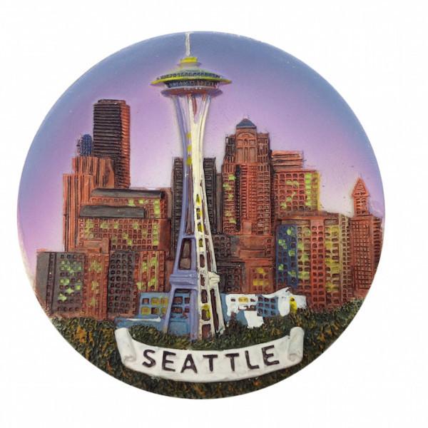 Souvenirs Seattle Night Skyline Magnet - Cities & States, Collectibles, General Gift, Home & Garden, Kitchen Magnets, Magnets-Refrigerator, PS-Party Favors, Seattle, Top-GNRL-B