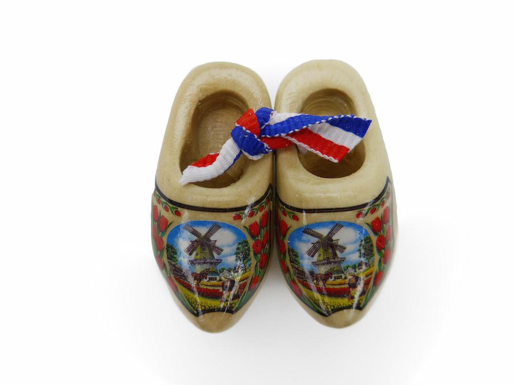 Wooden Shoes Magnetic Gift Tulips - 1.5 inches, 2.5 inches, Collectibles, CT-600, Decorations, Dutch, Home & Garden, Kitchen Magnets, Magnets-Refrigerator, Natural Tulip, Netherlands, PS-Party Favors, PS-Party Favors Dutch, Size, Top-DTCH-A, Tulips, wood, Wooden Shoes
