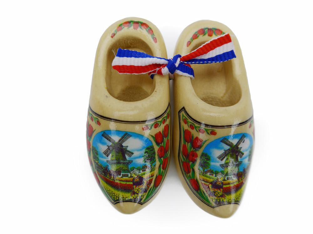 Wooden Shoes Magnetic Gift Tulips - 1.5 inches, 2.5 inches, Collectibles, CT-600, Decorations, Dutch, Home & Garden, Kitchen Magnets, Magnets-Refrigerator, Natural Tulip, Netherlands, PS-Party Favors, PS-Party Favors Dutch, Size, Top-DTCH-A, Tulips, wood, Wooden Shoes - 2