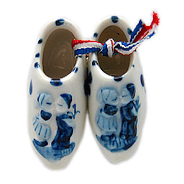 Embossed Kiss Dutch Shoes Gift Magnet - Ceramics, Collectibles, Delft Blue, Dutch, Home & Garden, Kissing Couple, Kitchen Magnets, Magnets-Delft, Magnets-Dutch, Magnets-Refrigerator, Netherlands, PS-Party Favors, PS-Party Favors Dutch, shoes, Top-DTCH-B, Wooden Shoe-Ceramic